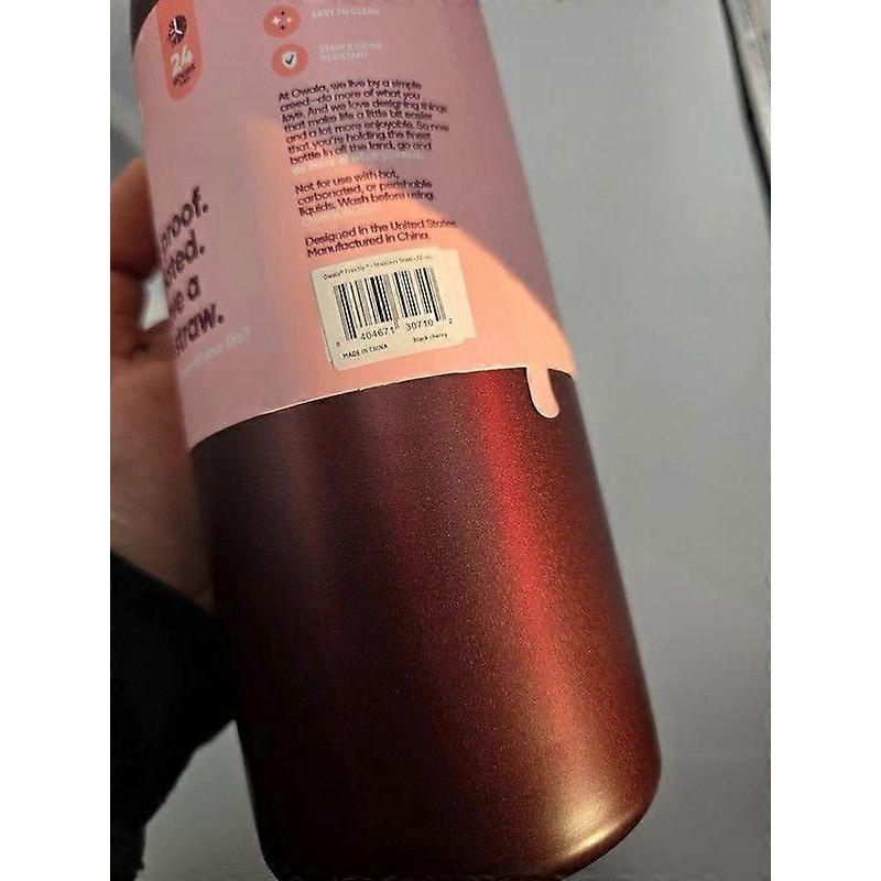 Owala Freesip 24/32oz Edelstahl-Wasserflasche Schwarzkirsche