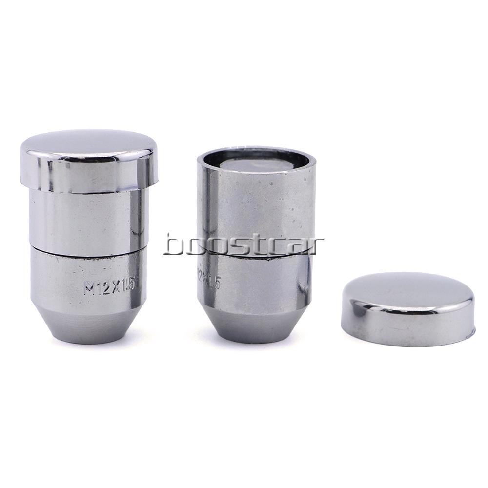 M12x1.5 M12x1.25 Universal Car Wheel Lock Lug Nuts with 2 Keys Alloy Steel Forged Auto Tire Wheel Bolts