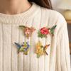 Colorful Metal Bird Floral Brooch Pin Zinc Zinc Zinc Alloy Animal Lapel Pins Luxury Bird Badges Coat Scarf