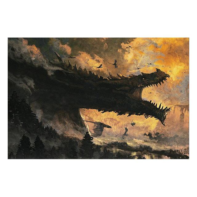 

Vintage Powerful Western Dragon Artist Work Prints Poster Canvas Painting Modern Wall Art Picture Living Room Bedroom Home Decor 21x30cm No Framed