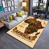 African Map with Tribal Art Suitable As a Non-slip Mat for the Living Room or Bedroom Sofa