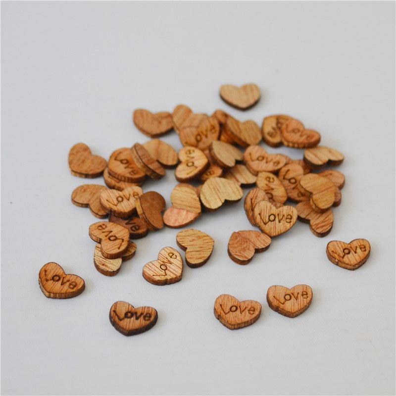 50pcs Love Rustic Love Heart Wooden Pieces Cutout Craft Wedding Decor
