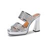 Fashion 2025Sexy Slippers Women Extreme High Heels Sandals  Luxury Platform Summer Mules Shoes Silver Black Footwear Shoes Large Size