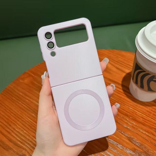 For Samsung Galaxy Z Flip 4 Zflip 3 For Magsafe Case Luxury Wireless Charging Soft Silicone Matte Folding Shockproof Cover Cases