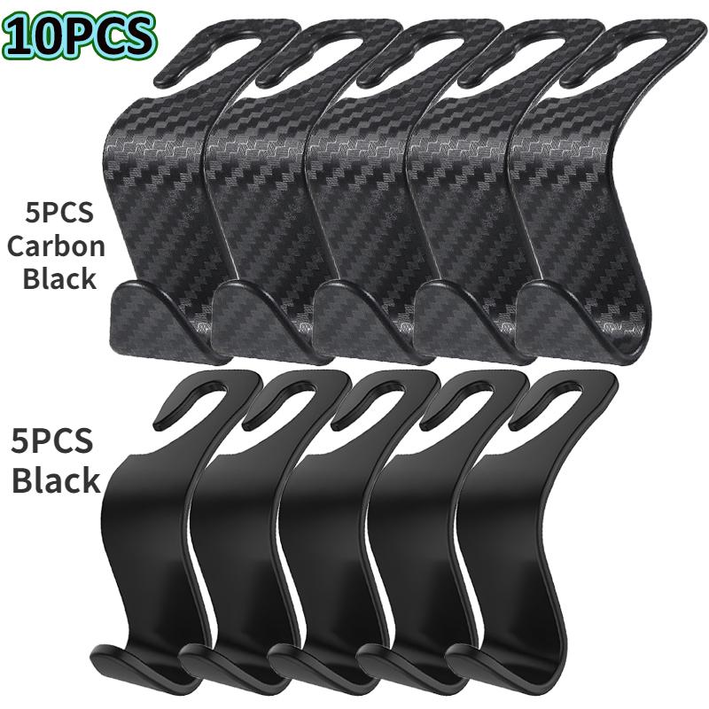 10PCS Hooks Auto Seat Headrest Hook Car Storage Hanger Back Carbon Hook Vehicle Seat Organizer Holder Auto Accessories Interior