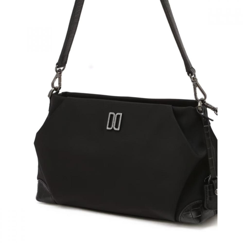 Daks Black Nylon Shoulder Bag Dd Logo Dcba6f055bk