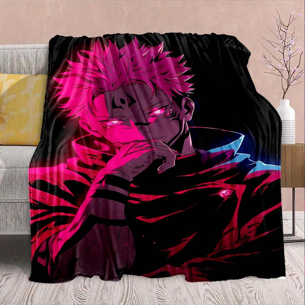 Jujutsu Kaisen Anime Flannel Blanket Soft Warm Throw Lightweight Plush Sofa Bed Decor