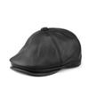 Men's Genuine Leather Retro Octagonal Beret – Autumn/Winter Cowhide Hat