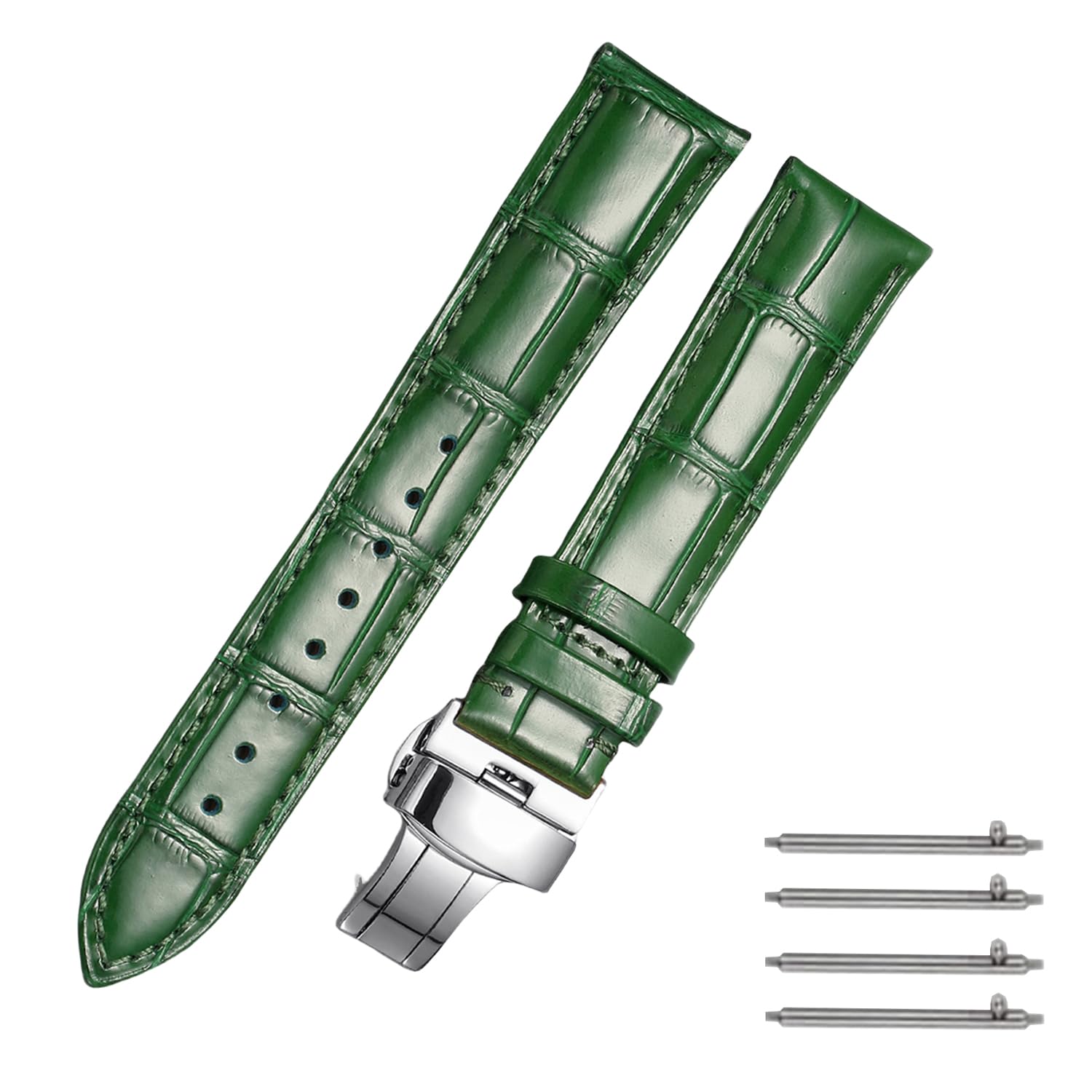 TRISTRAPS Quick Release Genuine Leather Watch Band, BlackBlue, D-Buckle, 18mm20mm22mm24mm, Replacement Leather Watch Strap