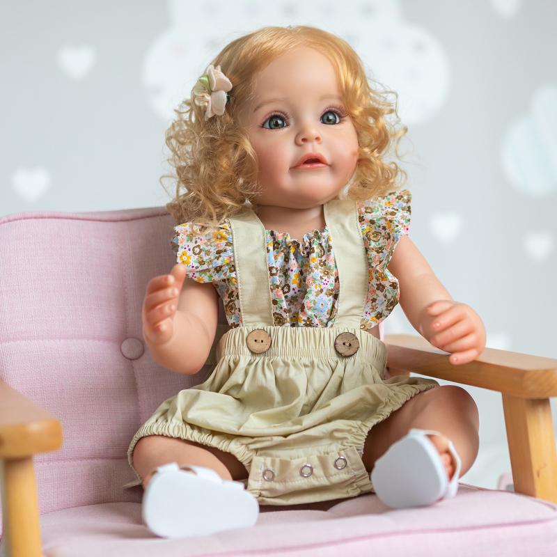 22 Inch Full Silicone Body Reborn Dolls Alive 55 Cm Cute Suesue Rooted Hair Newborn Babies Doll Soft Vinyl Real Life Simulation Doll Kid Festival Gift