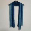 Used Indigo dyed silk shawl stole handmade