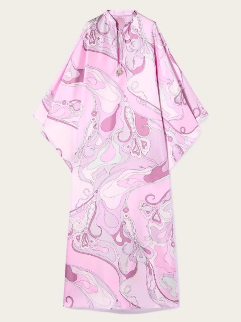 European & American Plus Size Loose Printed Lace-up Dress for Women - NQ6028