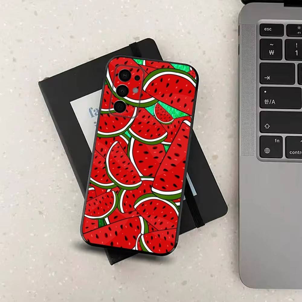 Summer Red Watermelon For Samsung Galaxy A73,J7,22,Note,72,41,31,8,9,52,71,53,32,Soft Black Silicone Cover Case