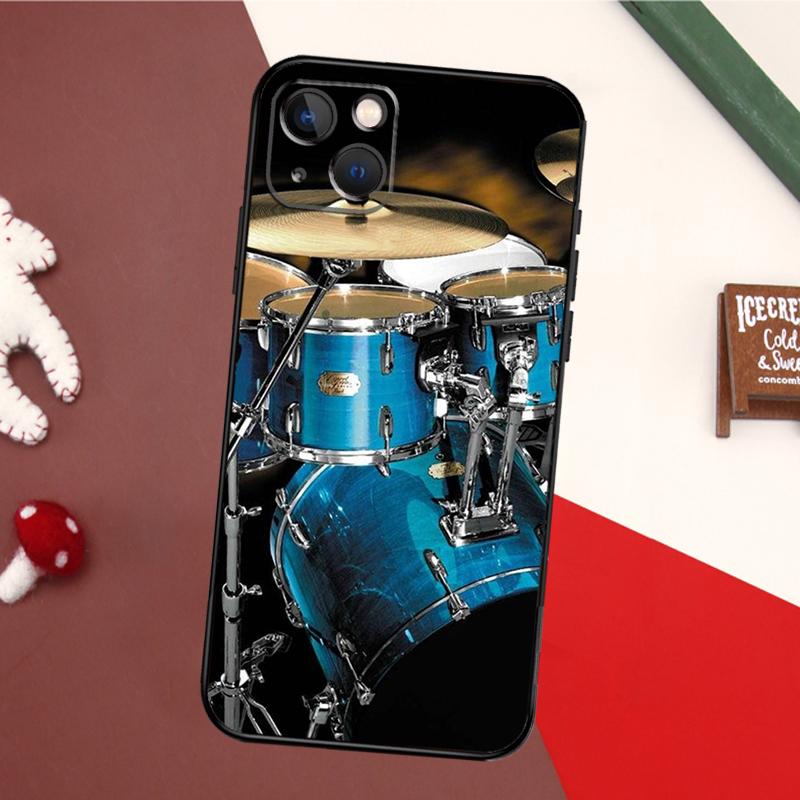 Musical Instrument Drum Case For iPhone 13 Pro Max 16 15 11 12 14 17 Pro Max mini 15 16 Plus 16e 17 Air Back Cover