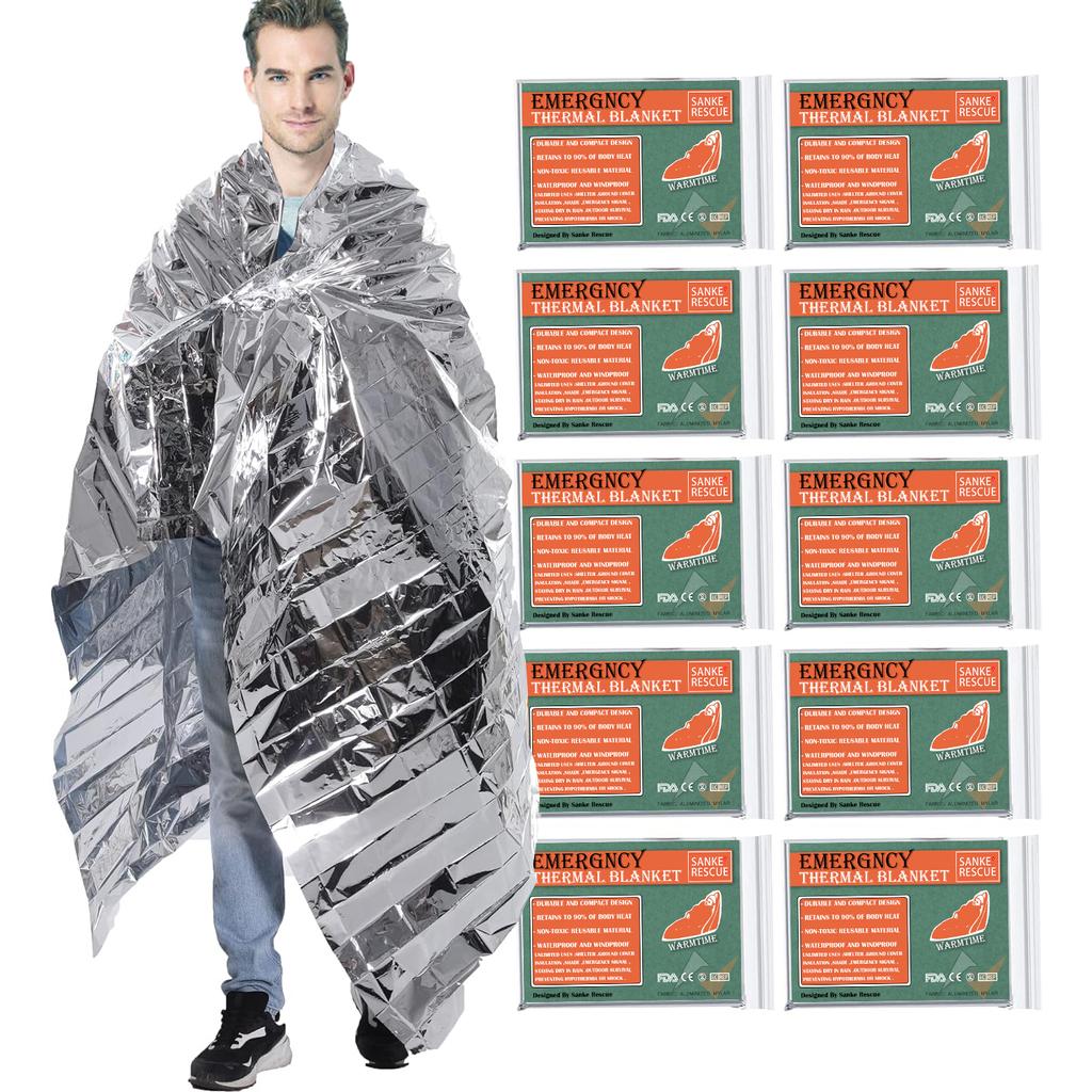 Hypothermia Rescue First Aid Kit Camp Keep Foil Mylar Lifesave Warm Heat Bushcraft Outdoor Thermal Dry Emergent Blanket Survive