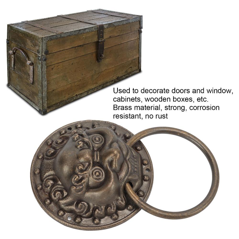 Bronze Door Pull Rings Retro Door Handles Cabinet handle Antique Door Knocker  Wooden Boxes