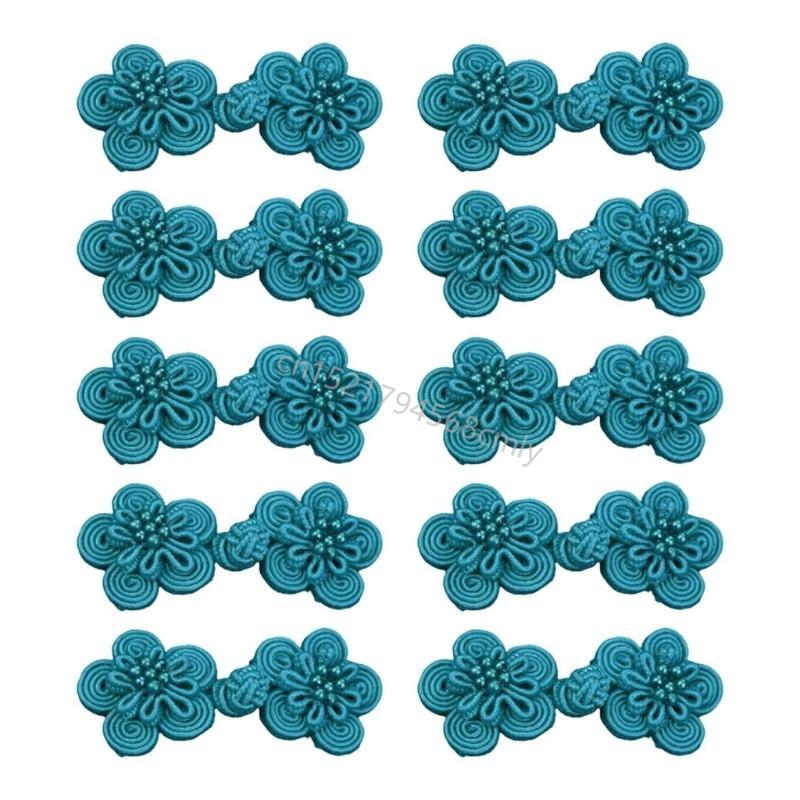 10 Paar Blume Chinesische Handgefertigte Cheongsam Knöpfe Nähen Knoten Verschluss DIY Handarbeit Nationale Kleidung Zubehör 6XDE