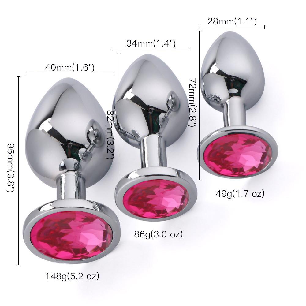 Metal Round Anal Plug with Cloth Bag for Anal and Vaginal Dilation