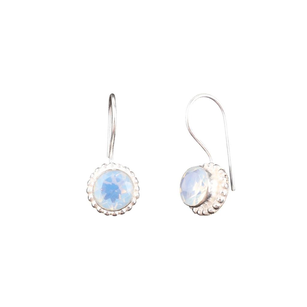 Milky Opal Gemstone 925 Sterling Silver Jewelry Handmade Women Earrings 0.93" EE-177-17
