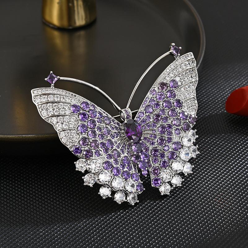 Summer Heavy Industry Craft Women's Personalized Elegant Embedding Cubic Zirconia Personalized Clothing Accessories Broochpin