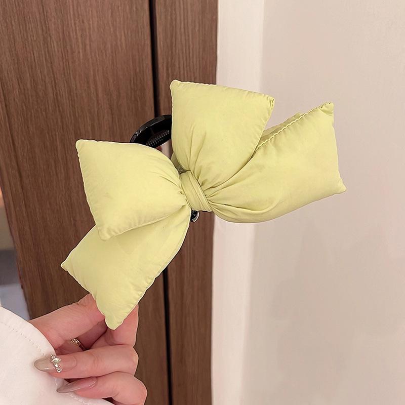 Korean Style 3D Bow Shark Clip for Women - 2025 High-End Full Head Hairpin