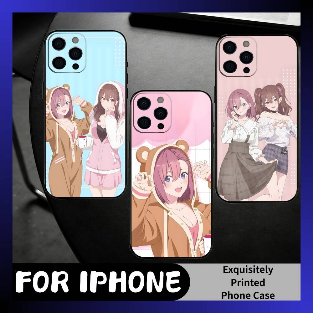 2.5D-S R-Ririsa x Mikari Handyhülle Für iPhone17,16,15,14,13,12 Plus,Max Weiche Silikon Schwarz Hülle