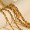 Coarse Twist Simple Butterfly Necklace Female Trendy Hip-Hop Water Waveform Bracelet Temperament Cold Titanium Steel Gold-Plated Collarbone Chain