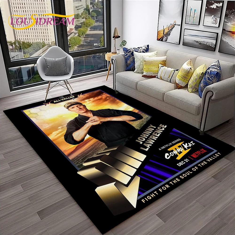 3D Cobra Kai Amanda TV Karate HD-Teppich für Zuhause, Wohnzimmer, Schlafzimmer, Sofa, Fußmatte, Dekor, Kinderspielbereich, Teppich, rutschfeste Bodenmatte