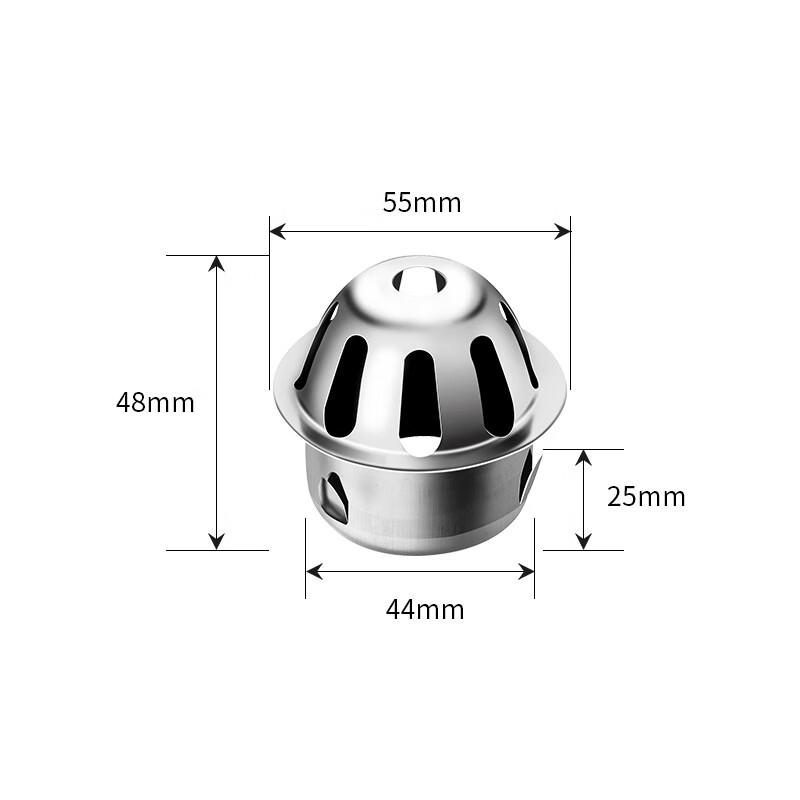 Xuanyong Outdoor 304 Stainless Steel Anti-Clog Floor Drain Filter, 50mm (3-Pack)