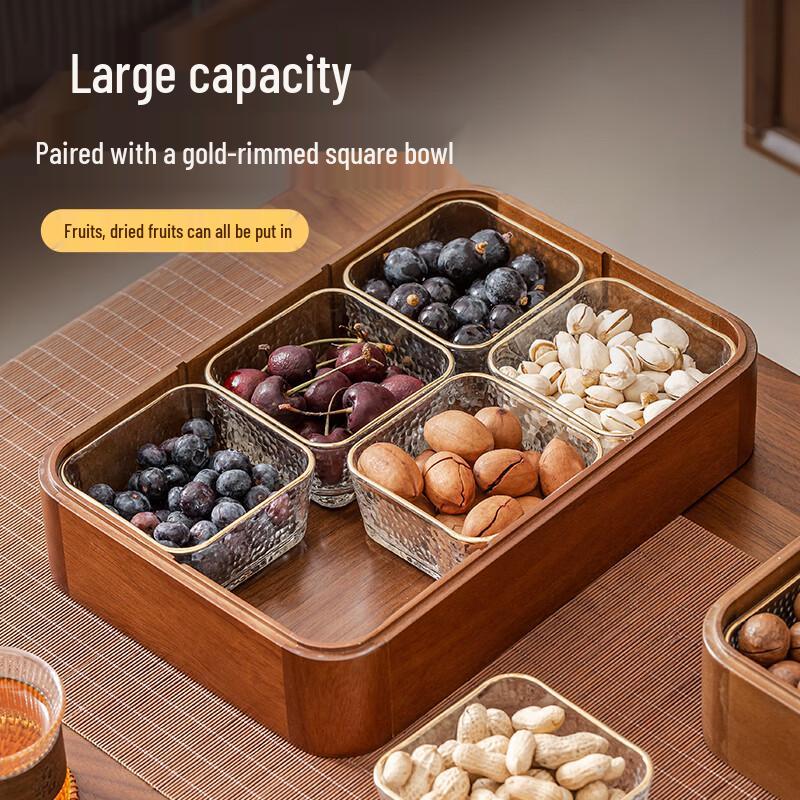 Naijiang Wooden Multi-Compartment Snack Plate