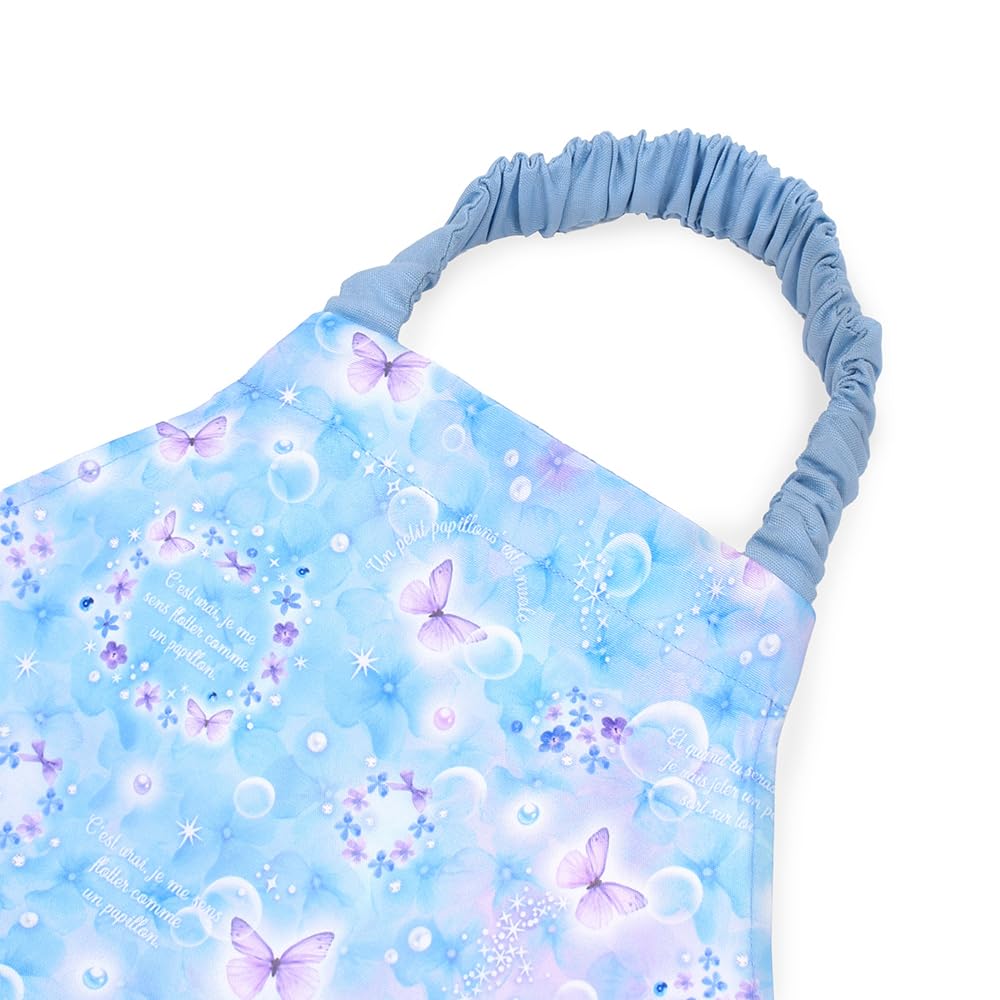 COLORFUL CANDY STYLE Apron Moonlight Butterfly Set of Kids Apron and Headscarf Elementary Children's (130-160cm) Water-repellent, No-Iron, Design, 2,