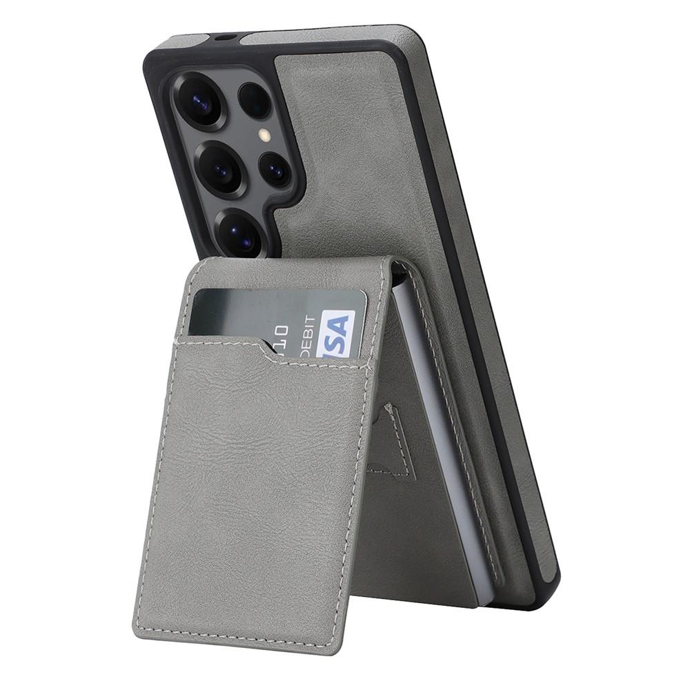 Case for Galaxy S26 Ultra - Leather/PU, Gray, With Stand