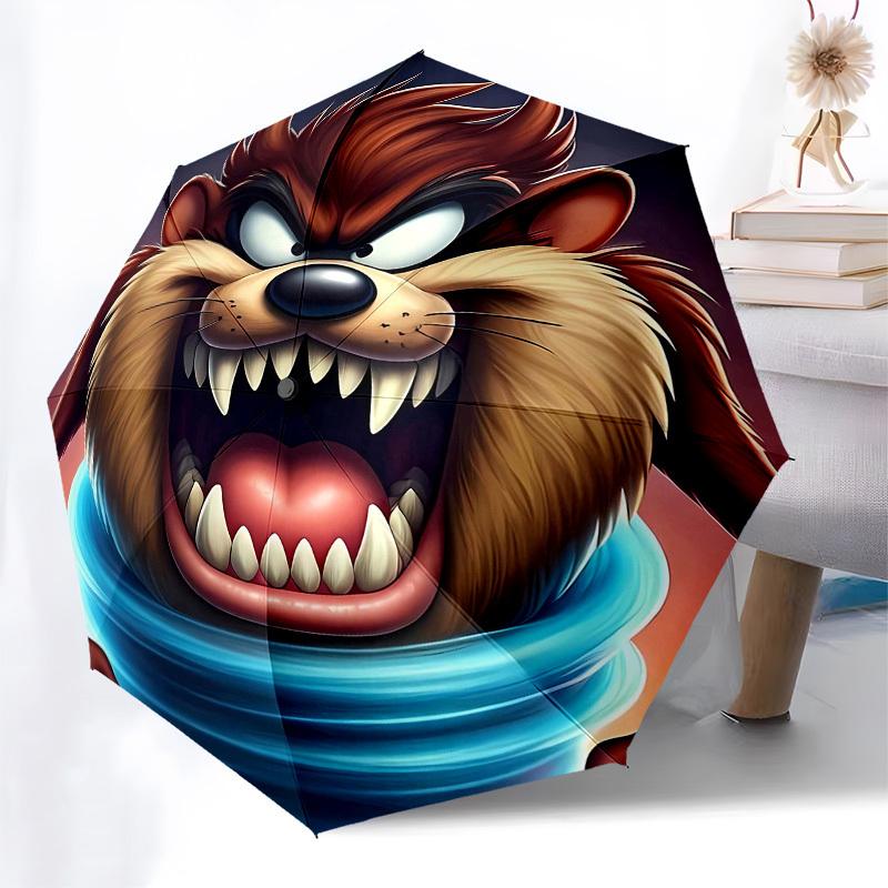 Tazmanian Devil Automatic Opening and Closing, 8 rib Structure Portable Umbrella, Suitable for Men and Women in All Seasons  Perfect Gift fo