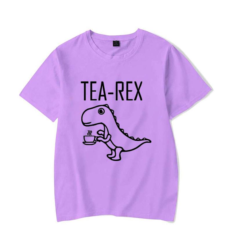 Men Women T-Shirts Tea Rex Funny Dinosaur Drink Coffee T Shirts Fashion Casual TShirt High Quality Streetwear Tops Tee Shirt