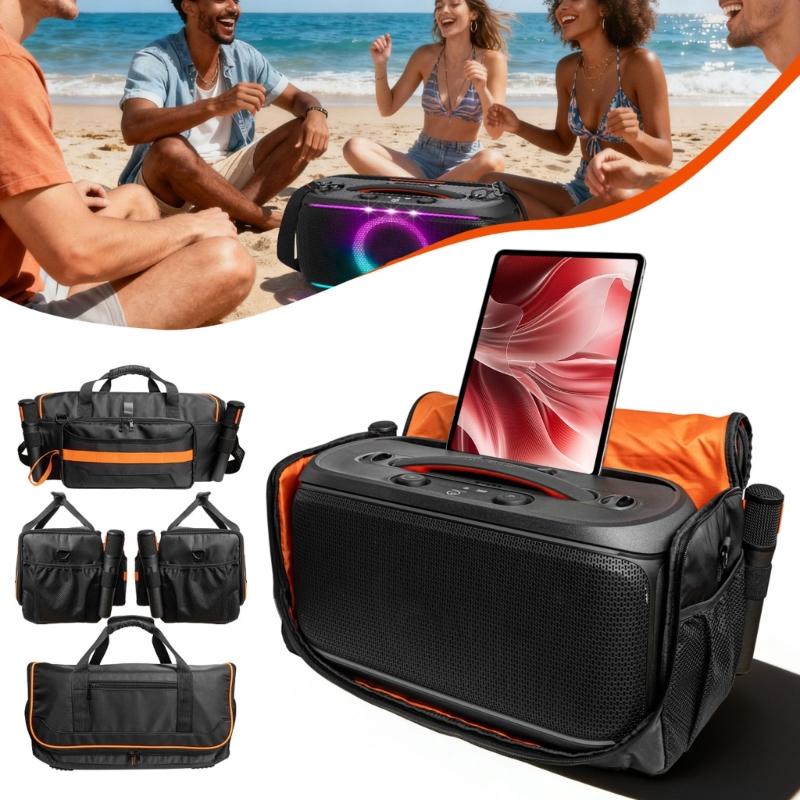 Black Oxford Cloth Bag For PB On The Go 2 Portable Speaker Offering Multiple Carrying Option And Storage Space