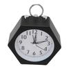 Polygon Alarm Clock Metal Shell Stable Quiet Compact Alarm Clock for Student Black