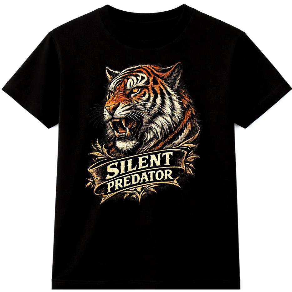 Roaring Tiger Head T Shirt Fierce Animal Graphic Big Cat Tee S