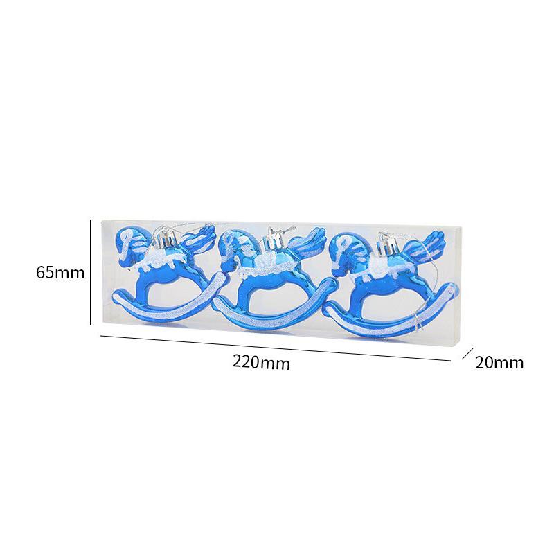3 шт./комплект Маленькая лошадка-качалка Украшение Рождественские животные Украшения Рождественский подвес Декор лошадки-качалки С веревочкой 2025 Рождество