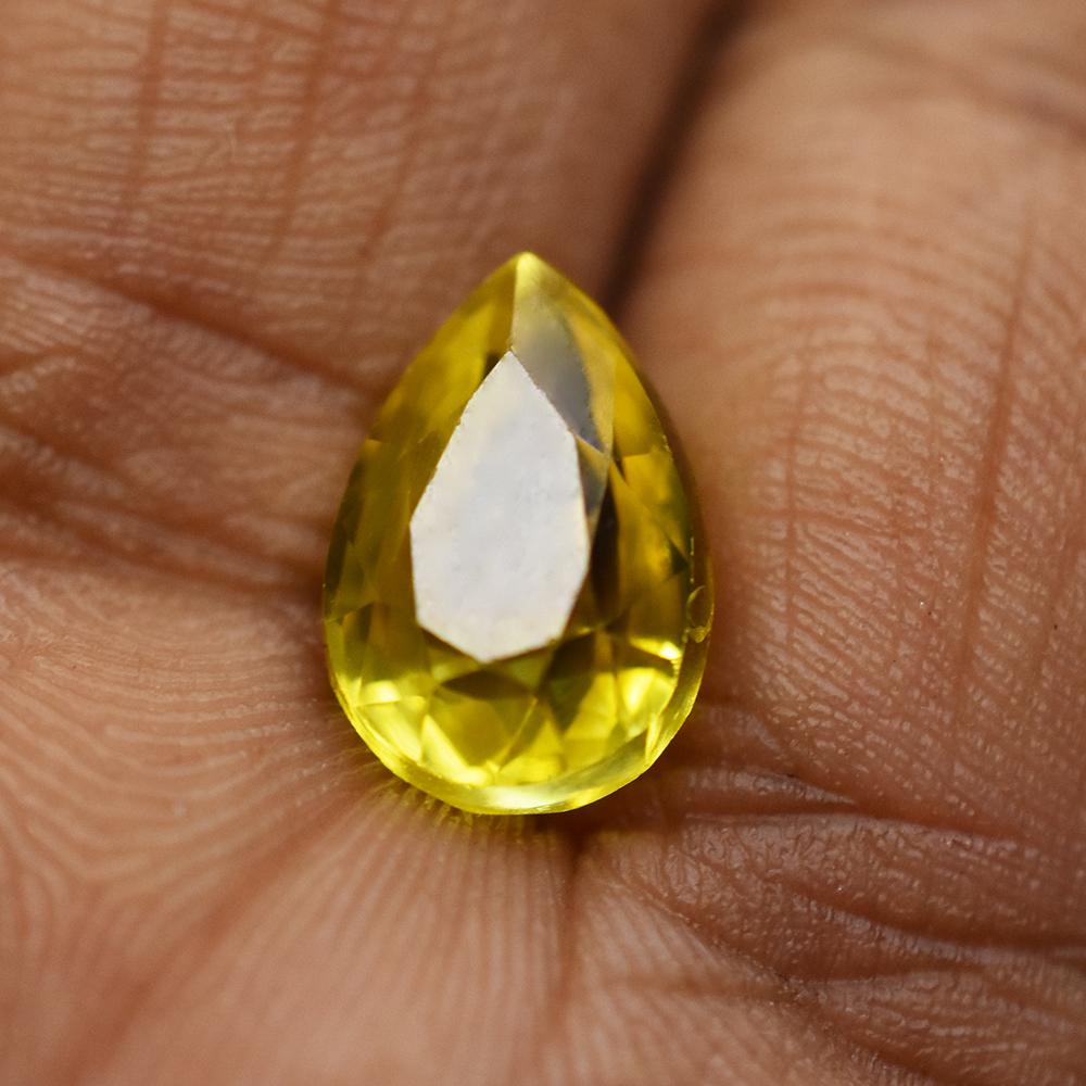 CERTIFIED 5.95 Ct Yellow Sapphire Flawless Pear Cut Natural Rare Loose Gemstone