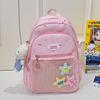 Urbaner Minimalistischer Nylon-Rucksack Für Die Schule Mit Letter-Hase Und Schmetterlings-Print-Design Für Teenager Und Schüler