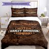 Motociclette Harley-Davidson Personalizza il tuo nome Set Biancheria da Letto Copripiumino Traspirante con Federe Decorazione per la Casa Regalo di Compleanno