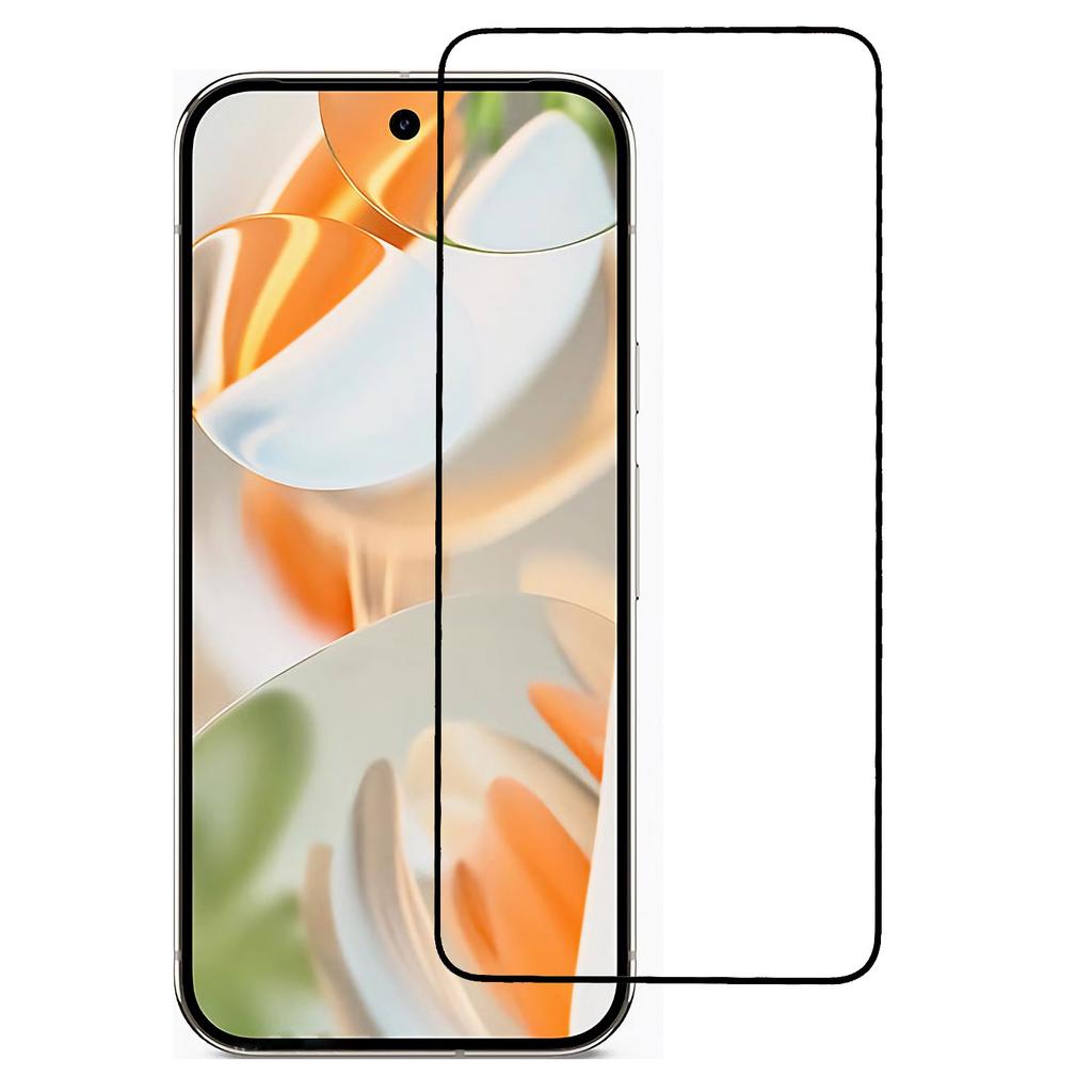 For Google Pixel 9 Pro/Pixel 9 Screen Protector Silk Printing Tempered Glass 0.18mm Ultra-Thin Film (Support Fingerprint Unlock)