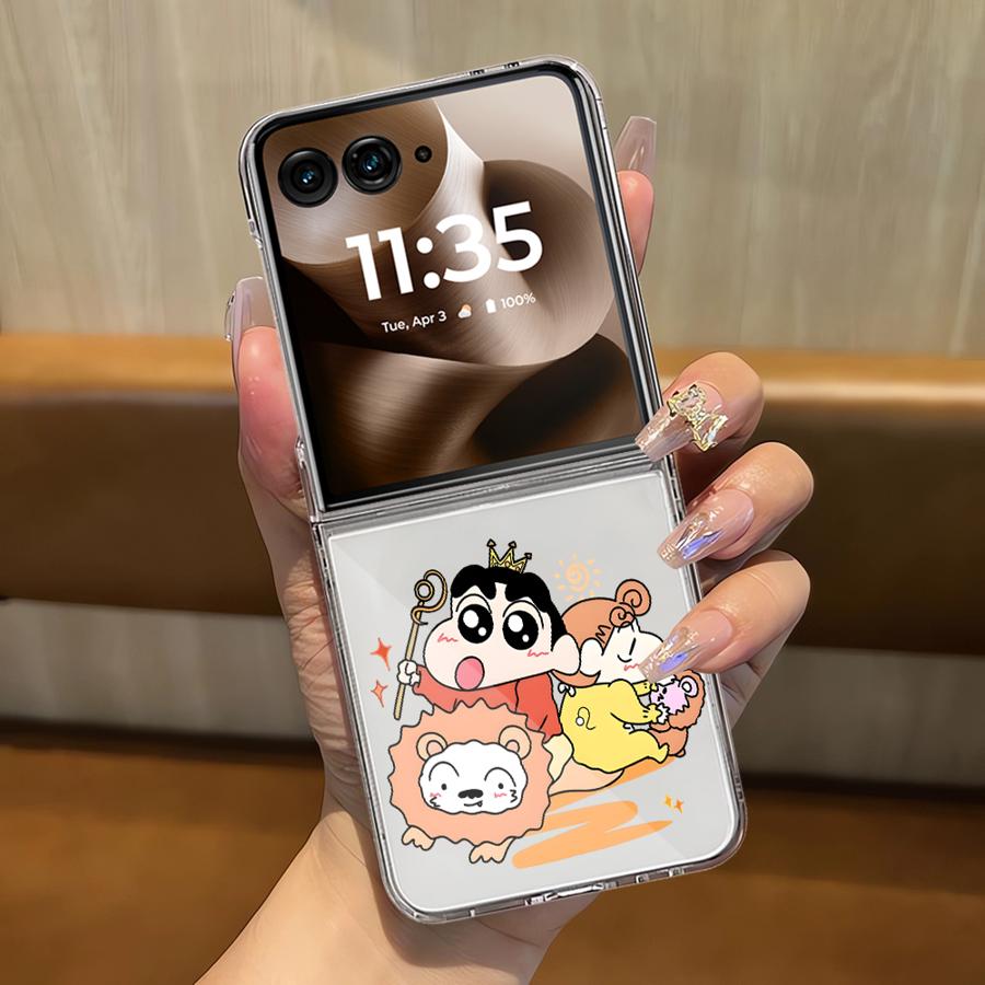 

Case for Motorola Razr 50Ultra 50 50/60 60 Ultra Soft Clear Phone Cover Luxury Funda Cartoon Bread Shin Chan Motorola Razr 60 Ultra