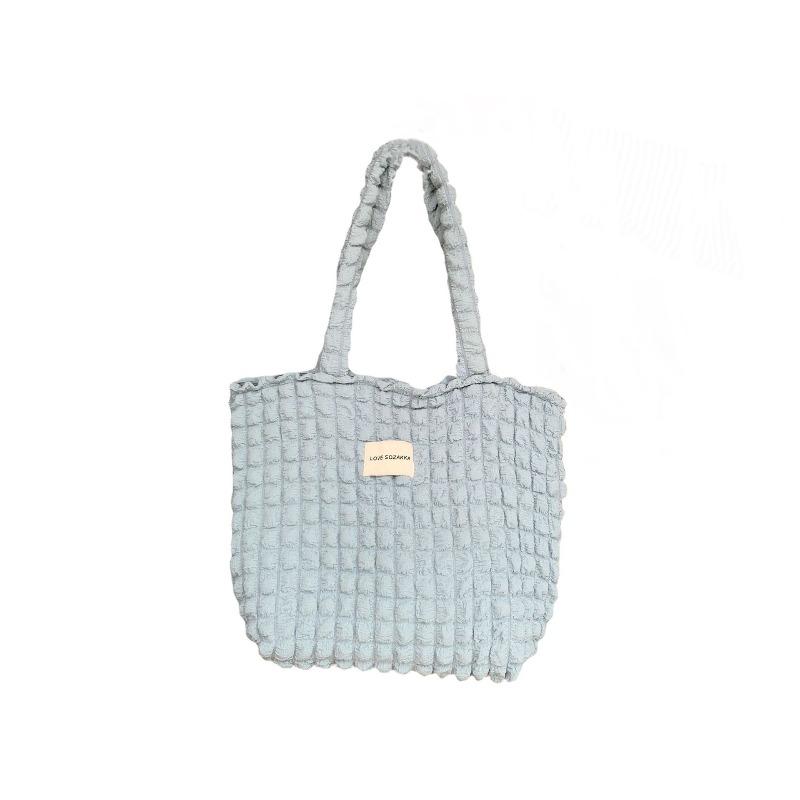 5 Cloud Bubble Flower Shoulder Bag Female Student Simple Handbag Canvas Large Capacity Women's Bag