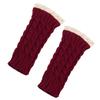 Lace Trim Fingerless Mittens Thicken Women Knitted Gloves Fashion Wrist Mittens  Writting Friendly
