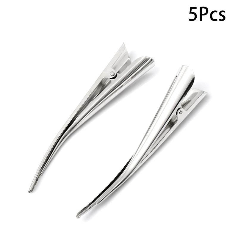 5/10Pcs Long Metal Hair Clips Horn Clip Hair Clamps Hair Accessories Duck Teeth Hairdressing Salon Tip Clip