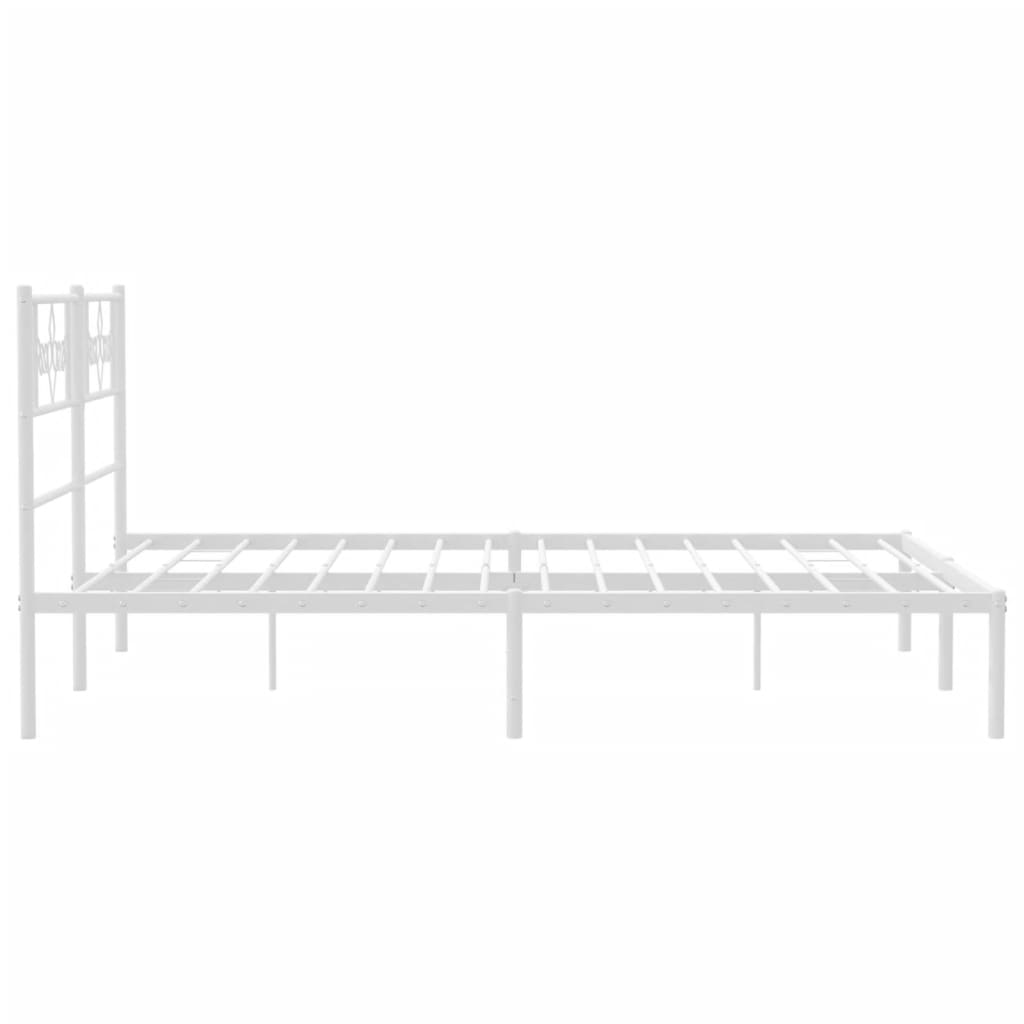 Vidaxl Metalowa Rama Łóżka Z Wezgłowiem, Biała, 120X190 Cm