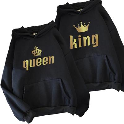 Dames Mannen Sweatshirts Klassiek Koning Koningin Print Koppels Hoodies Alle Seizoenen Dagelijks Casual Sportief Losse Hoody Jassen