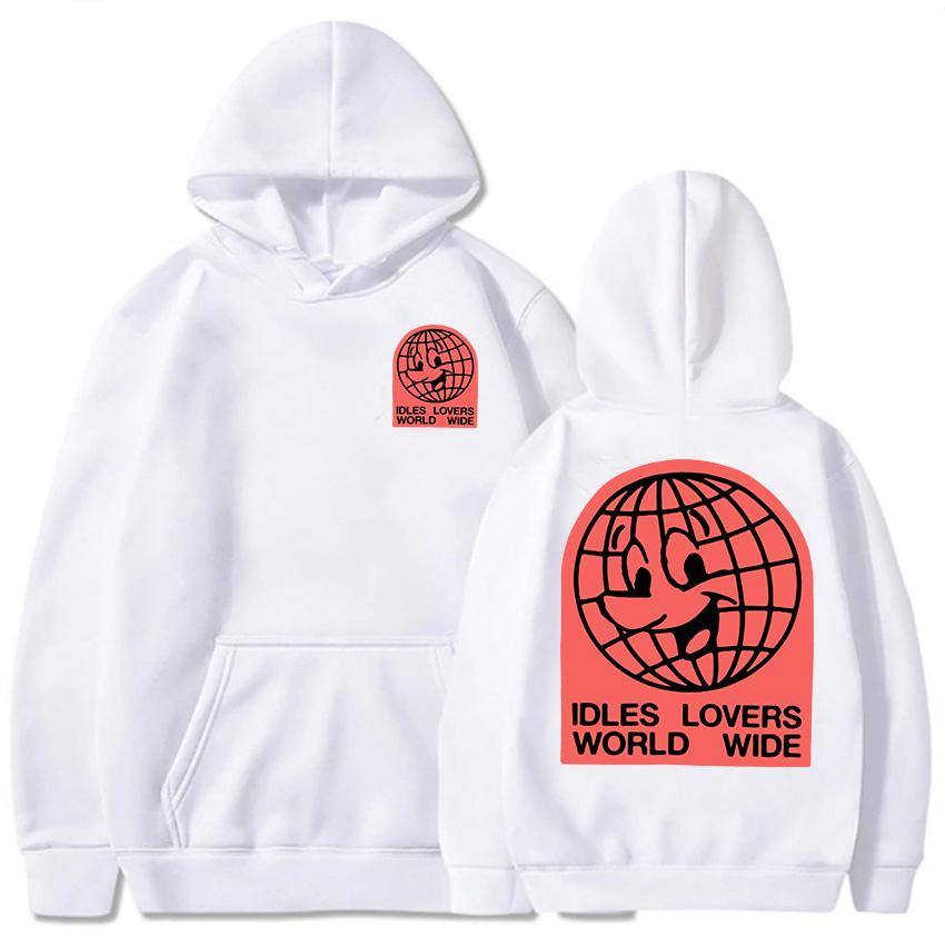 IDLES LOCKED HEART HOODIE Długi Rękaw Moda Męskie Bluzy z Kapturem Unisex Streetwear Zespół Punkowy Hip Hopowe Pulowery Ubrania Męskie