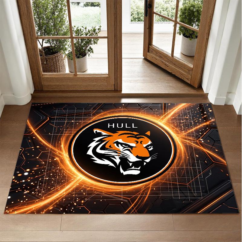 Hull City Fußball Design Kristall Samt Teppich Weiche Dekorative Matte für Schlafzimmer Eingang